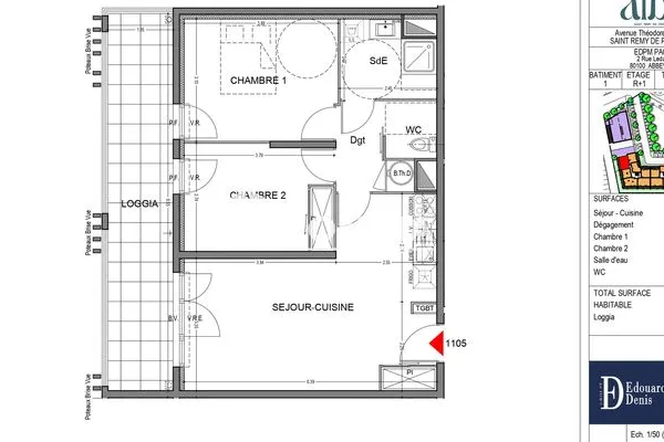 Appartement 3 pièces 57 m²