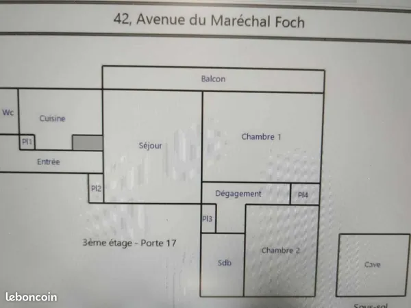 Appartement 3 pièces 62 m²