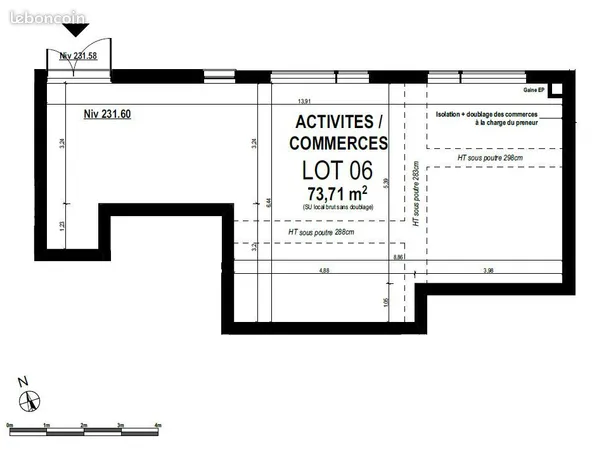 Gleizé Centre - Local commercial neuf de 74 m²
