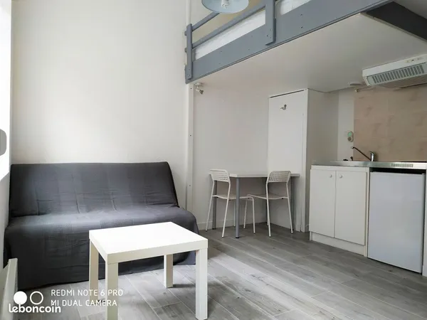 Studio meublé 20m² + mezzanine proche fac de droit
