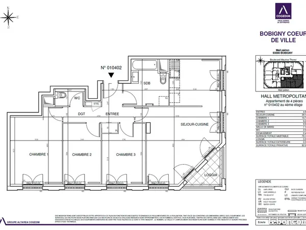Appartement 4 pièces 79 m²