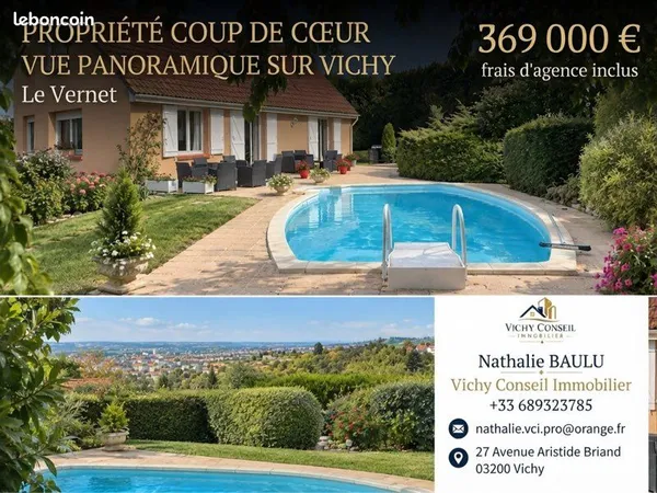 Sur les hauteurs de vichy - maison avec vue panoramique