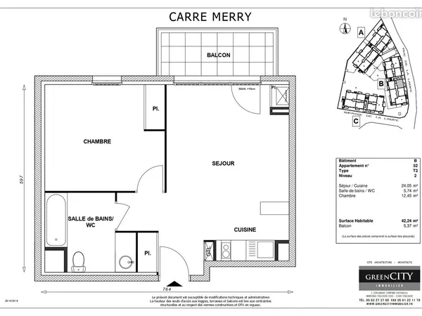 Appartement 2 pièces 42 m²
