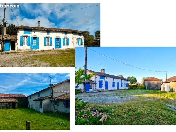 79200 lageon longere poitevine avec 400 m2 dependances et 7000 m2 terrains
