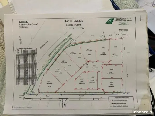 Parcelle terrain constructible et viabilisée à BRIARE (loiret)