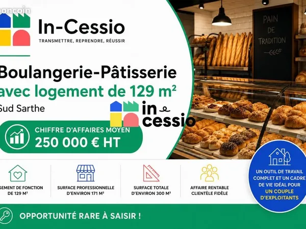 Fonds de commerce boulangerie 300 m²