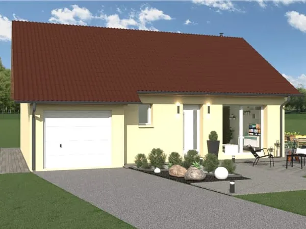 Maison RE2020 à construire, 2 chambres garage , prêt à décorer, proche forntière