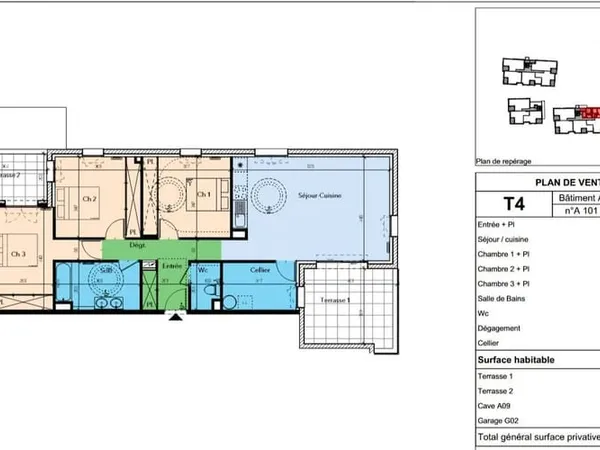 Appartement 4 pièces 94 m²