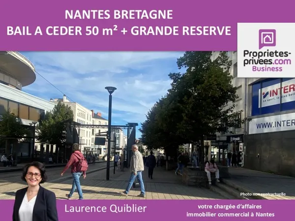 44000 NANTES - CESSION DE BAIL, LOCAL COMMERCIAL 93 M² BRETAGNE