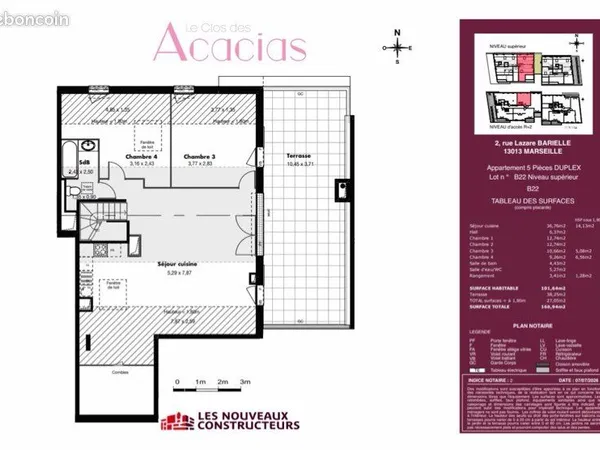 T5 Duplex 130m2 au sol