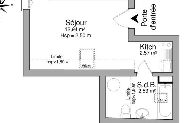 Appartement 1 pièce 18 m²
