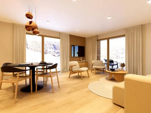 Appartement T3 avec terrasse et vue village et pistes