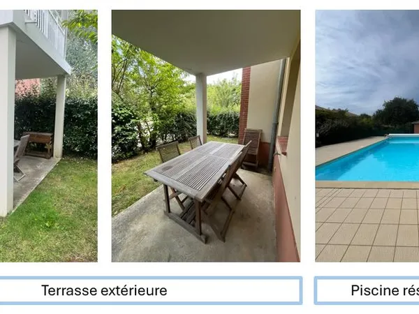 Appartement T2 bis 45m² RDC dans résidence avec piscine