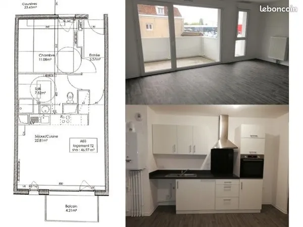 Appartement 2 pièces 47m2
