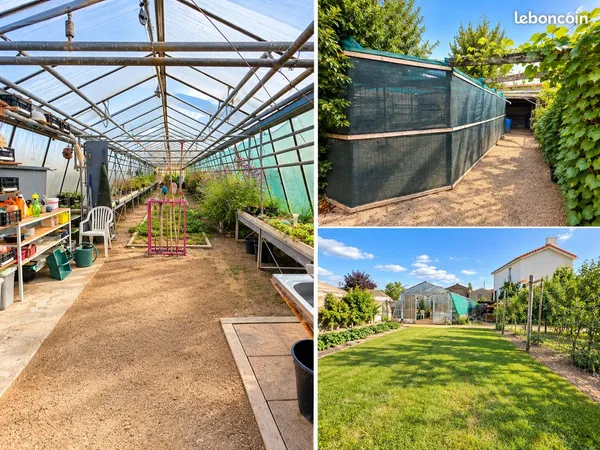À louer - Grand potager clos avec serre, verger et poulailler - Environ 1 750 m²