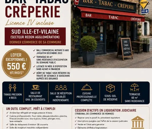 Bar, crêperie, tabac LA CHAPELLE DE BRAIN