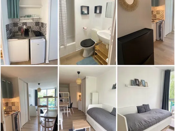 Studio 20 m² rénové et entièrement meublé - Résidence Jardins des Universités
