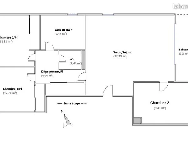 Appartement T4 de 68m2