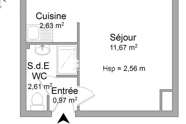 Appartement 1 pièce 21 m²