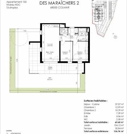 Appartement 3 pièces 66 m²