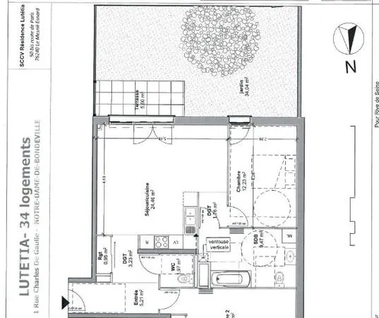 Appartement 3 pièces 74 m²
