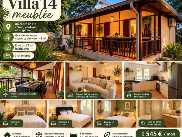 Location Villa Meublée dans un écrin de verdure