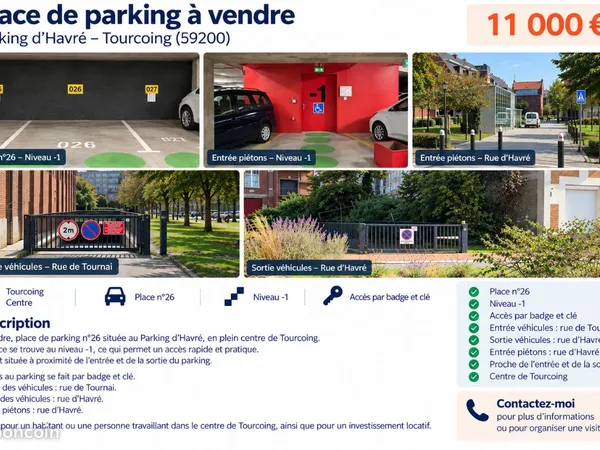 Place de parking Tourcoing centre