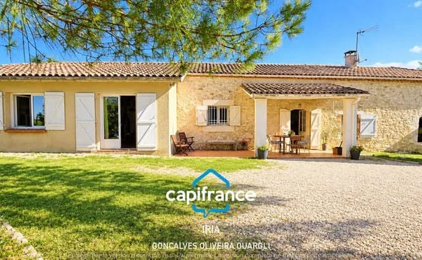 Maison en pierre de plain-pied 190m² - 4 chambres - terrain 2439 m² - LA SAUVETAT SUR LEDE (47)