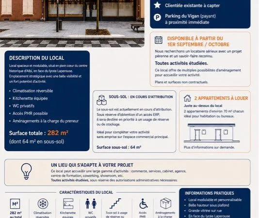 Local commercial à louer à Albi