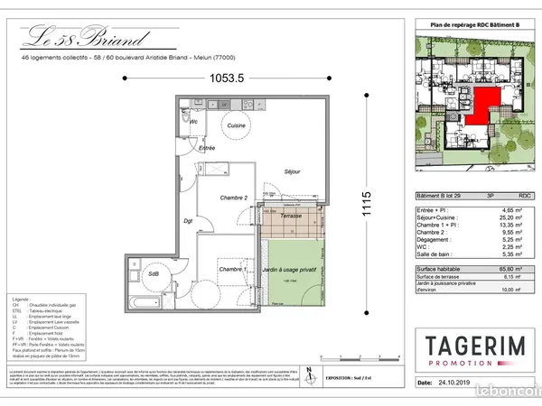 Appartement t3 avec jardin
