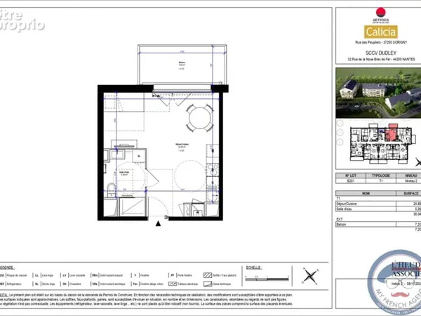 Grand Studio neuf pour investir 2 ème Étage à Sorigny
