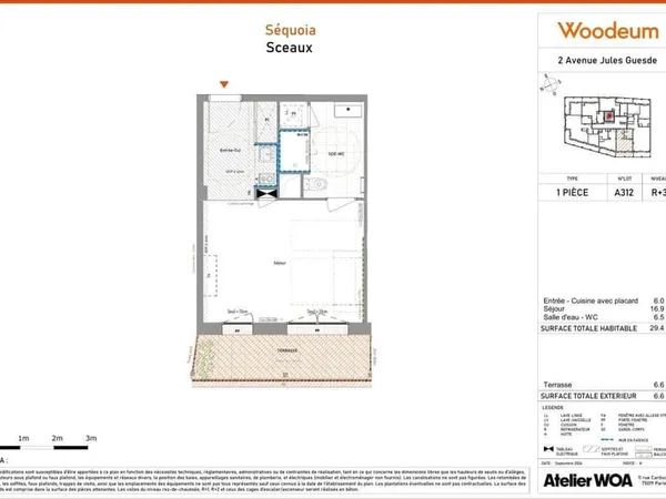 Appartement 1 pièce 29 m²