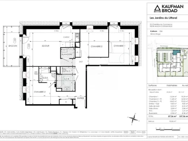 Appartement 4 pièces 87 m²