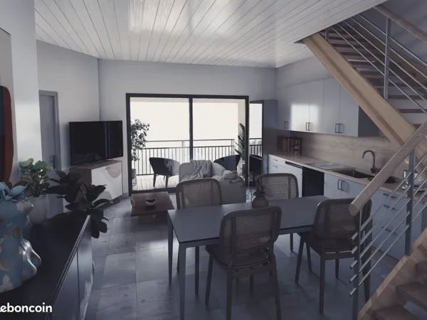 T3 bis duplex 59 m² terrasse cave place de parking