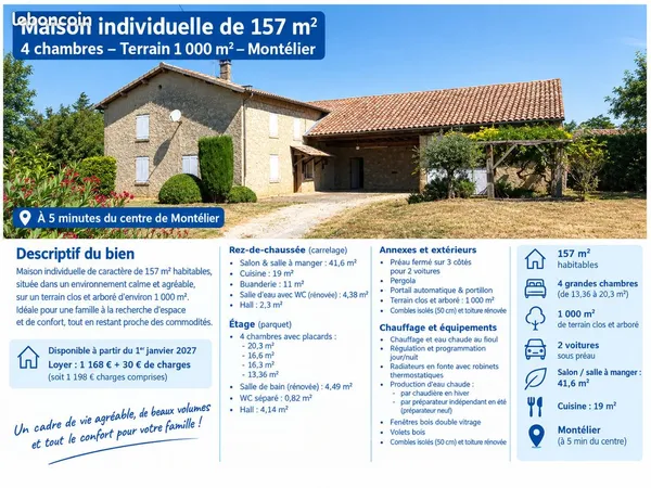 MAISON INDIVIDUELLE A MONTELIER 157m²
