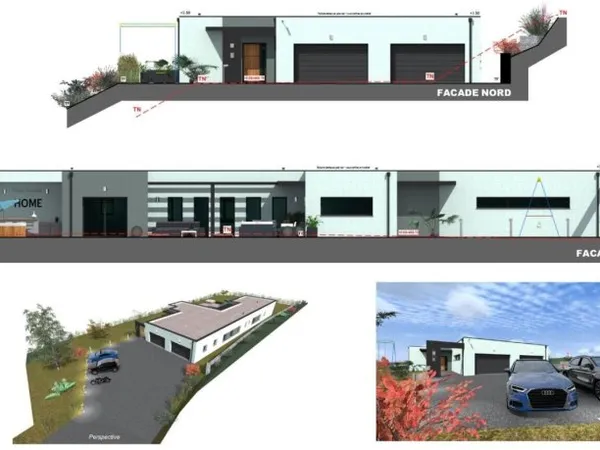 AUREC-SUR-LOIRE 43110 TERRAIN CONSTRUCTIBLE AVEC PROJET DE VILLA D'ARCHITECTE AVEC VUE PANORAMIQUE