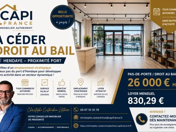 Commerce 1 pièce 54 m²