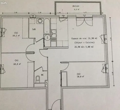 Appartement de 73m2 à louer sur Saint-Maximin