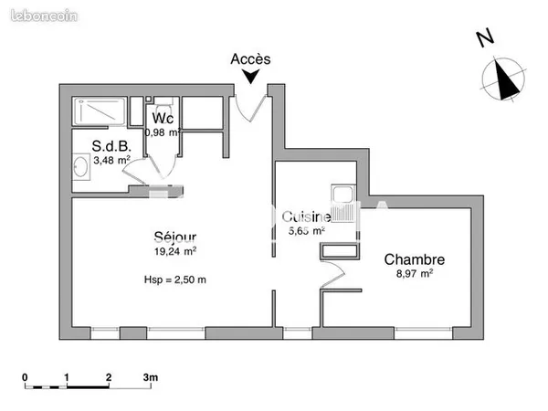 Appartement 2 Pièces 38.32m² à louer 640 - NANCY 54000