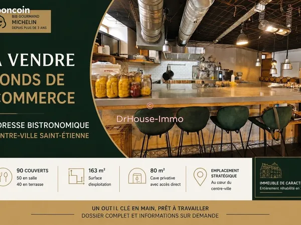 Fonds de commerce, restaurant 163 m² saint etienne