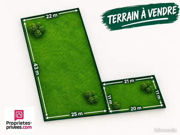 Terrain 1 145 m² Yvre L Eveque
