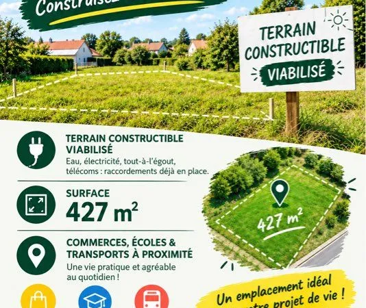Terrain constructible viabilisé