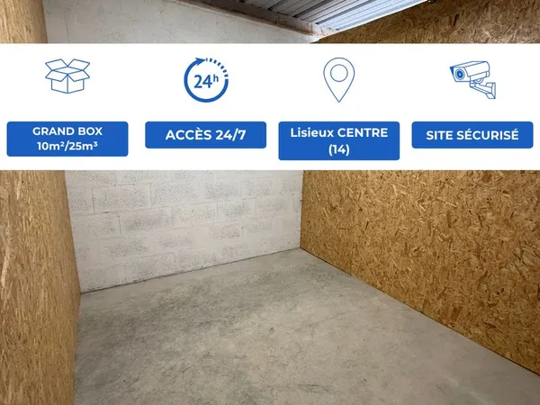NOUVEAU à Lisieux - Box stockage 10 m² / 25 m³ - Sécurisé - Proche gare