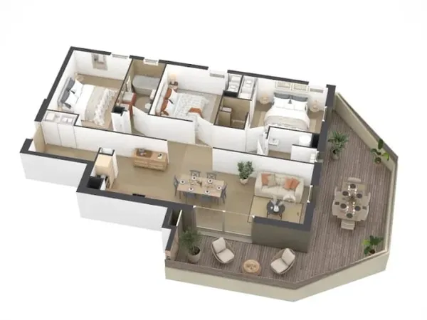 Appartement 4 pièces 85 m²