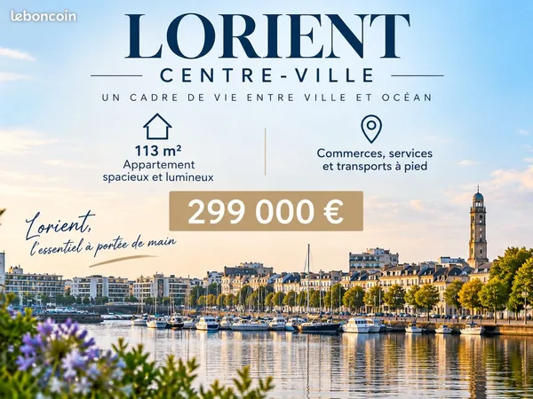 Lorient centre - Bel appartement 113 m² - 2/3 chambres