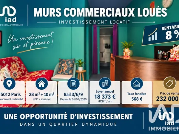 Vente Boutique/Local commercial 38 m²