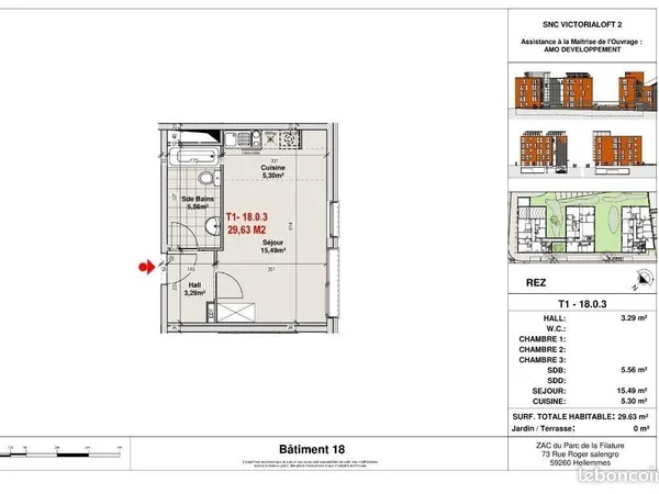 Studio 1 pièce 30 m²