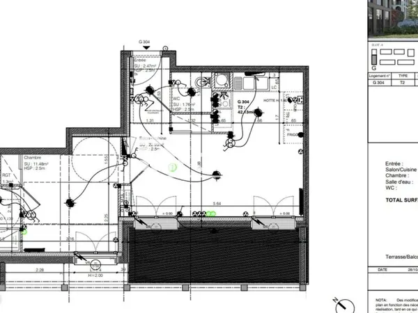 Appartement 2 pièces 42 m²