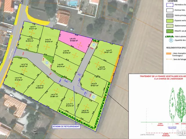 Terrain viabilisé 322 m² - Bourgneuf (17220)