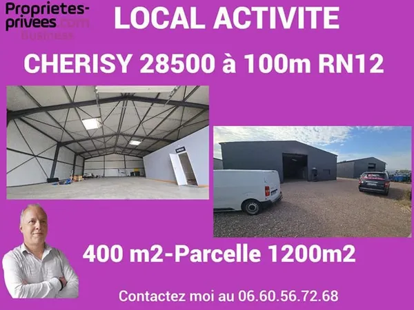 28500 CHERISY - Local d'activité 400 m2-Parcelle 1.200 m²